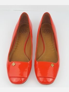 Tory Burch Yardley Poppy Red Orange Flats 8